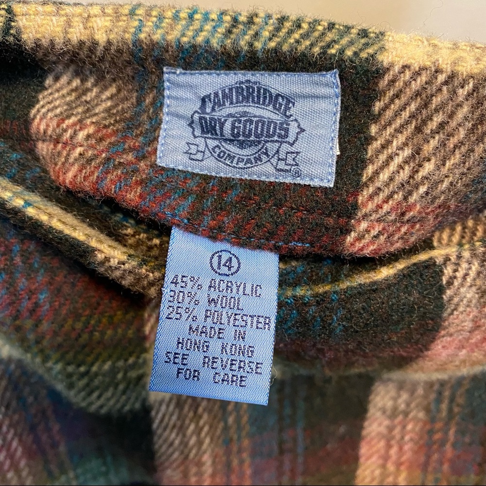 Cambridge Dry Goods Flannel Plaid Wool Blend Maxi Skirt Size 14 - Picture 4 of 10